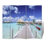 vidaXL Cloison de séparation pliable 200 x 170 cm Plage