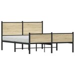 vidaXL Cadre de lit métal avec tête de lit et pied de lit 137x190 cm