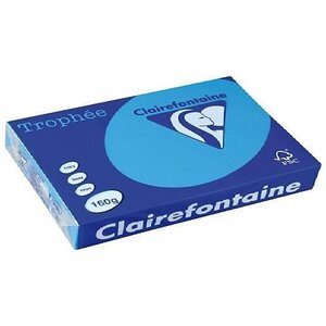 Ramette 250 Feuilles Papier 160g A4 210x297 mm Certifié FSC Bleu turquoise TROPHÉE