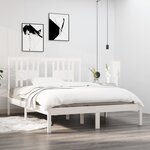 vidaXL Cadre de lit Blanc Bois de pin massif 120x200 cm