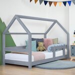 Lit cabane enfant TERY 120 x 200 Gris