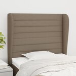 vidaXL Tête de lit avec oreilles Taupe 83x23x118/128 cm Tissu