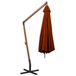 vidaXL Parasol suspendu avec mât Terre cuite 3 5x2 9 m Bois de sapin