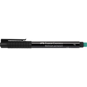 Marqueur permanent Faber-Castell Multimark - Largeur de trait 0 6 mm - Gomme intégrée - Résistant à la lumière et à l'eau - Couleur Noir