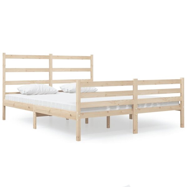vidaXL Cadre de lit bois de pin massif 120x190 cm petit double