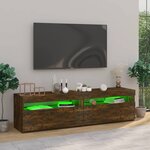 vidaXL Meubles TV avec lumières LED 2 Pièces Chêne fumé 75x35x40 cm