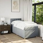 vidaXL Sommier à lattes de lit et matelas Gris clair 90x190 cm Tissu