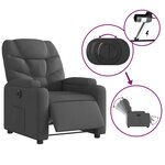 vidaXL Fauteuil inclinable électrique Gris foncé Tissu