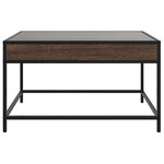vidaXL Table basse avec LED infini chêne marron 70x50x41 cm