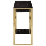 vidaXL Table console doré acier inoxydable et verre trempé