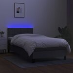 vidaXL Sommier à lattes de lit avec matelas et LED Gris foncé 90x200cm