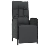 vidaXL Mobilier à dîner de jardin 9Pièces et coussins noir résine tressée