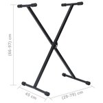 vidaXL Ensemble de support de clavier et de tabouret Noir