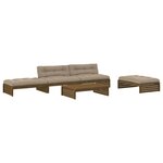 vidaXL Salon de jardin 5 Pièces avec coussins marron miel bois massif