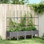 vidaXL Jardinière avec treillis gris clair 160x40x142 5 cm PP