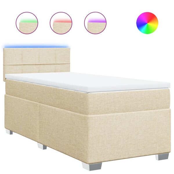vidaXL Sommier à lattes de lit avec matelas Crème 80x200 cm Tissu