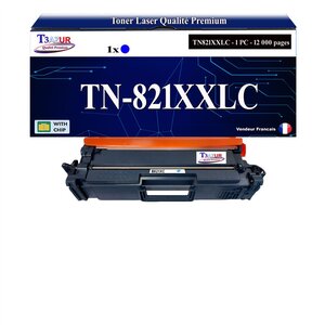 T3AZUR- Toner compatible avec Brother TN 821 XXL pour Brother HL-L9430CDN HL-L9470CDN MFC-L9630CDN MFC-L9670CDN Cyan