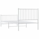 vidaXL Cadre de lit métal avec tête de lit/pied de lit blanc 90x200 cm