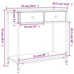 vidaXL Table console chêne fumé 75x34 5x75 cm bois d'ingénierie