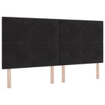 Lit Box Spring vidaXL avec Matelas & LED Noir 200x200 cm Velours