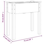 vidaXL Jardinière avec doublure marron 71x37x76cm bois massif de sapin