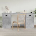 vidaXL Bureau avec armoire gris béton bois d'ingénierie