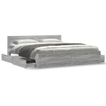 vidaXL Cadre de lit avec tête de lit sonoma gris 180x200 cm