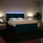 vidaXL Sommier à lattes de lit et matelas Bleu 200x200 cm velours