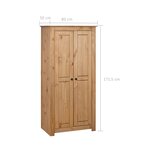 vidaXL Garde-robe 80x50x171 5 cm Pin massif Assortiment Panama