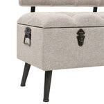 vidaXL Banc de rangement avec dossier 110 cm Crème Tissu