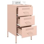 vidaXL Tables de chevet 2 Pièces rose 36x39x68 cm acier laminé à froid