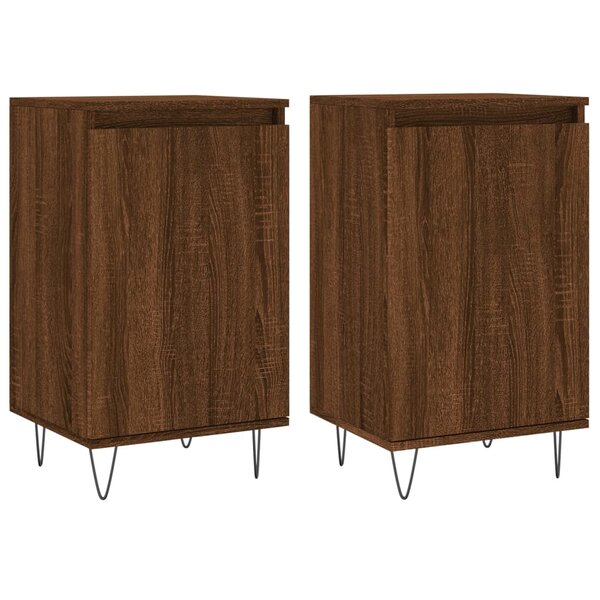 vidaXL Buffets 2 Pièces chêne marron 40x35x70 cm bois d'ingénierie