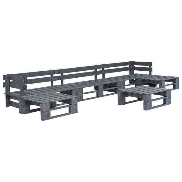 vidaXL Salon de jardin palette 6 Pièces Bois Gris