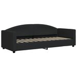 vidaXL Lit de jour avec lit gigogne et matelas noir 80x200 cm tissu