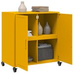vidaXL Buffet jaune moutarde 68 5x39x72 cm acier laminé à froid