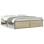 vidaXL Cadre de lit chêne sonoma 200x200 cm bois d'ingénierie et métal