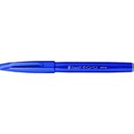 Stylo feutre sign pen ses15 pte brush flexible bleu x 10 pentel