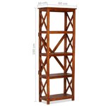 vidaXL Bibliothèque Bois massif d'acacia et finition miel 60x30x160 cm