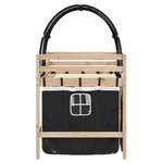 vidaXL Lit mezzanine enfants et tunnel blanc/noir 90x200 cm pin massif