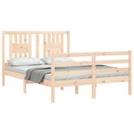 vidaXL Cadre de lit avec tête de lit 120x200 cm bois massif