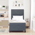 Lit Box Spring vidaXL avec Matelas Gris Foncé 90x200 cm en Velours