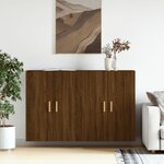 vidaXL Armoires murales 2 Pièces chêne marron bois d'ingénierie