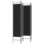 vidaXL Cloison de séparation 4 panneaux Noir 160x200 cm Tissu