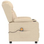 vidaXL Fauteuil de massage Crème Tissu