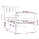 vidaXL Cadre de lit 90x190 cm Simple Bois massif