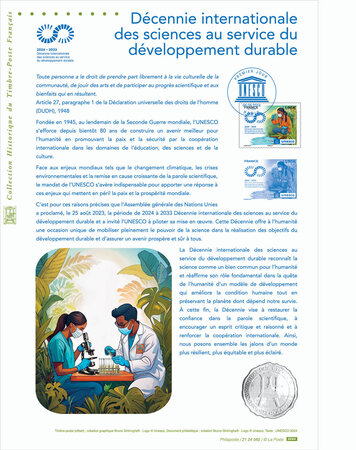 Document philatélique - UNESCO - Décennie internationale des sciences au service du développement durable - 2024-2033