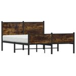 vidaXL Cadre de lit en métal sans matelas chêne fumé 140x190 cm