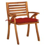 vidaXL Chaises de jardin avec coussins lot de 4 Bois de teck solide