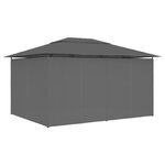 vidaXL Tonnelle de jardin avec rideaux 4 x 3 m Anthracite