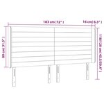 vidaXL Tête de lit à LED Gris clair 183x16x118/128 cm Tissu